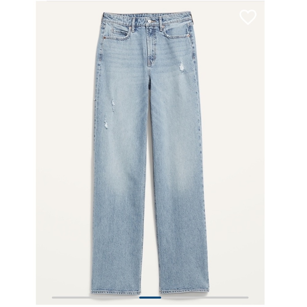 Old Navy Sky-Hi Wide Leg Extra High-Rise Distressed jeans